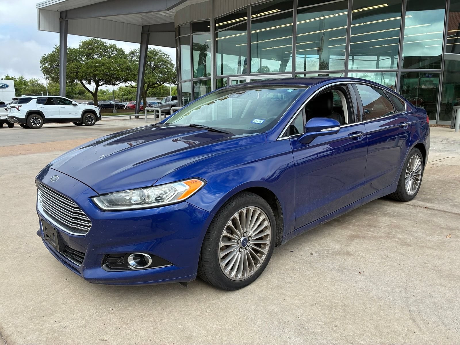 Blue 2014 Ford Fusion Titanium AWD Sedan All-Wheel Drive Automatic
