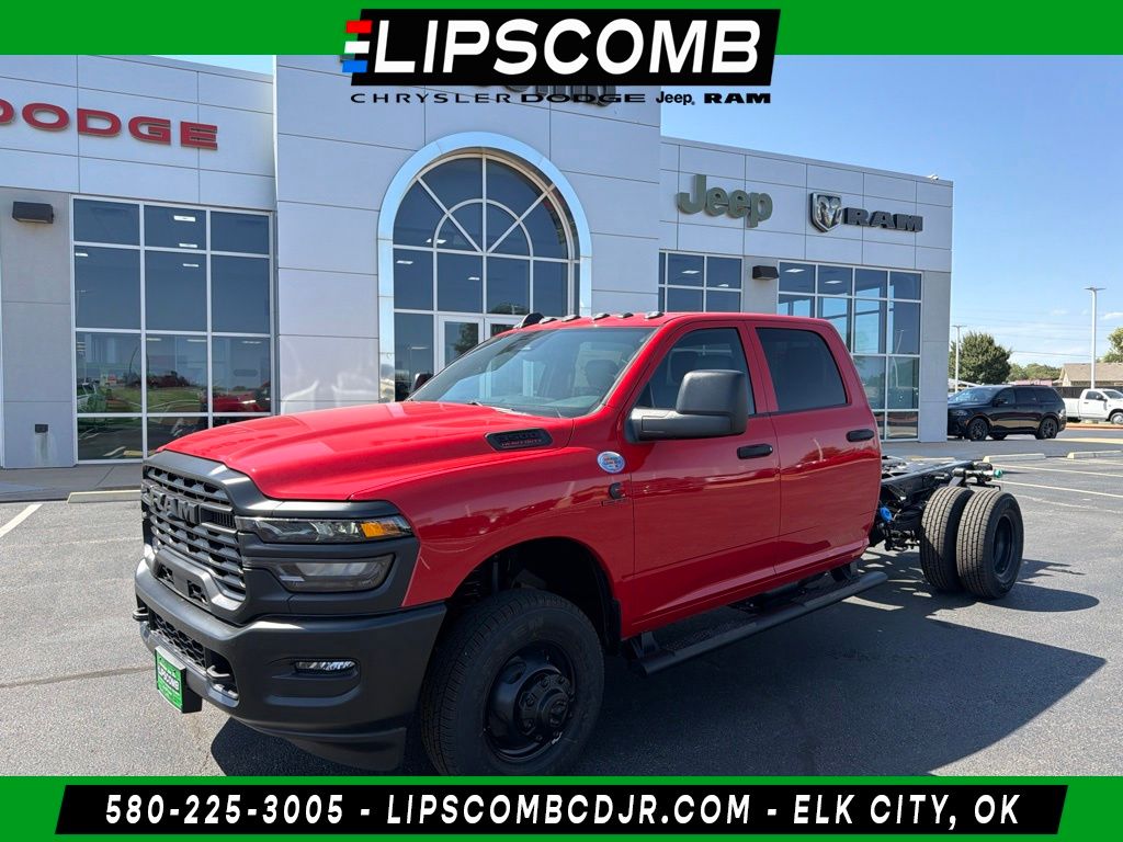 Flame Red 2026 RAM 3500 Chassis Pickup Truck Four-Wheel Drive 8-Speed Automatic