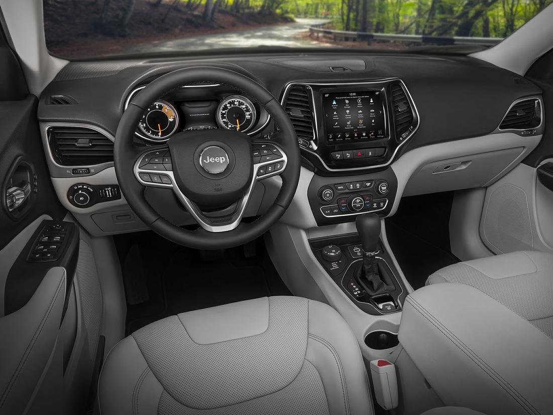 new Jeep Cherokee Limited SUV interior, steering area