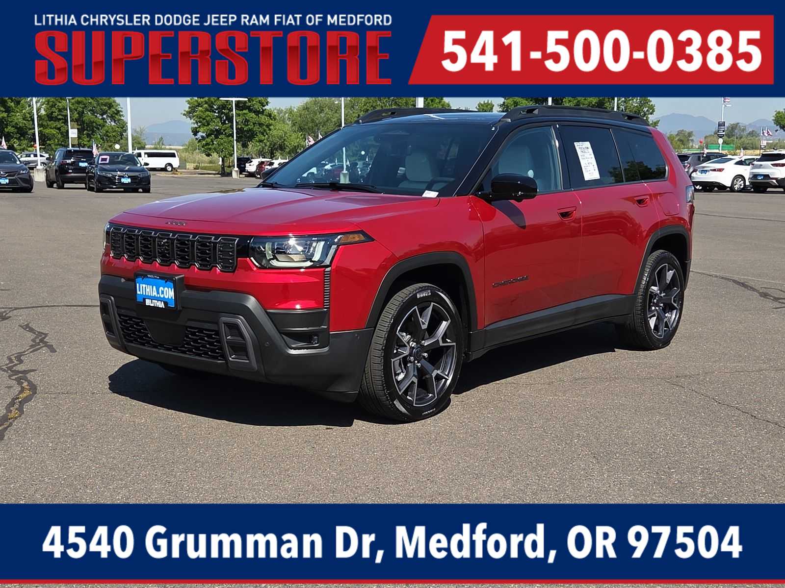 2026 Jeep Cherokee OVERLAND 4X4 Sport Utility Red Hot Pearlcoat