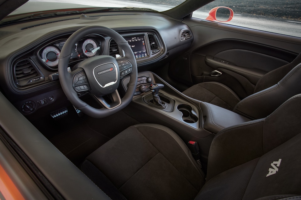black Dodge Challenger RT sedan interior