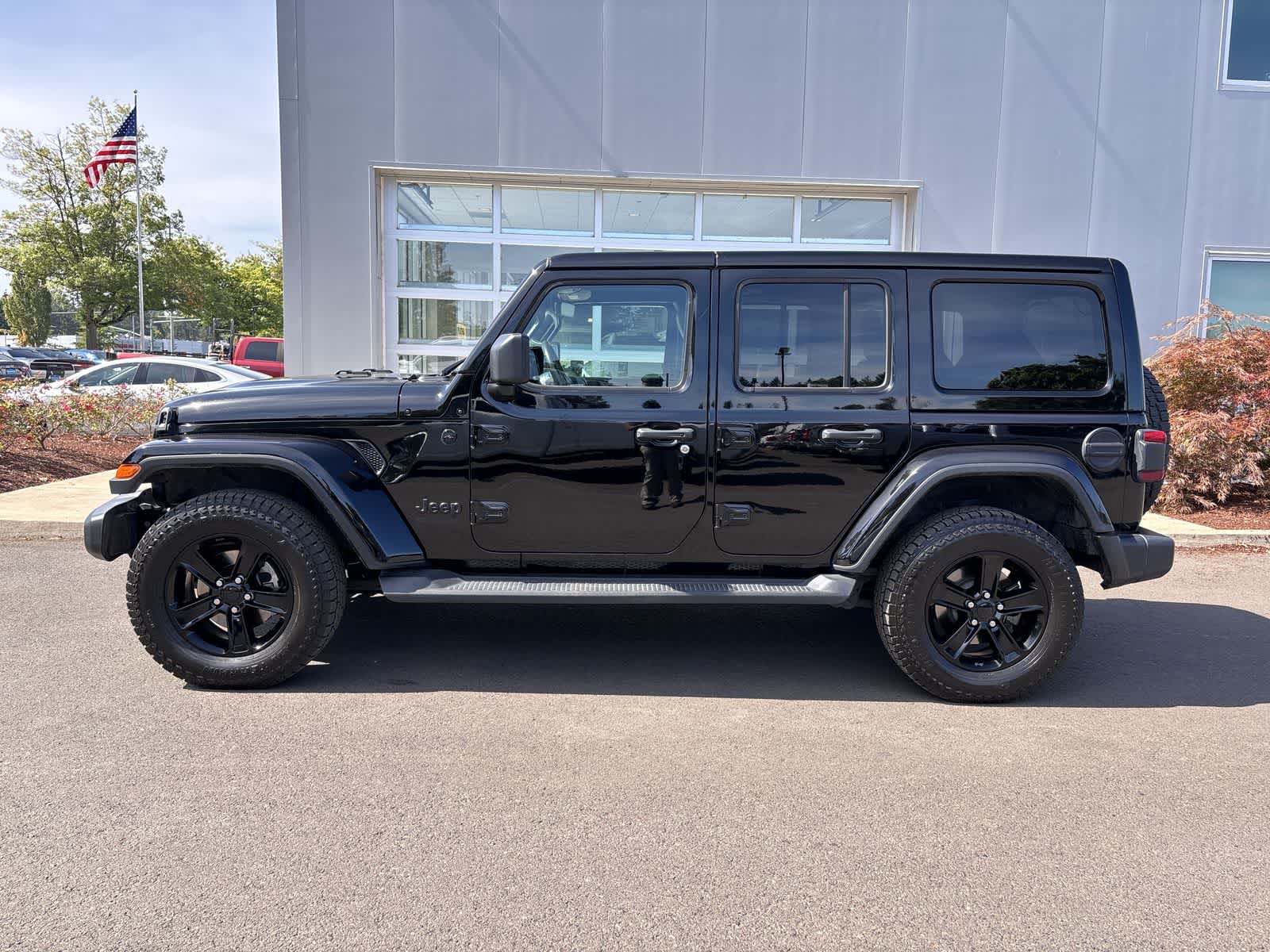 Certified 2021 Jeep Wrangler Unlimited Sahara Altitude with VIN 1C4HJXEG5MW558198 for sale in Eugene, OR