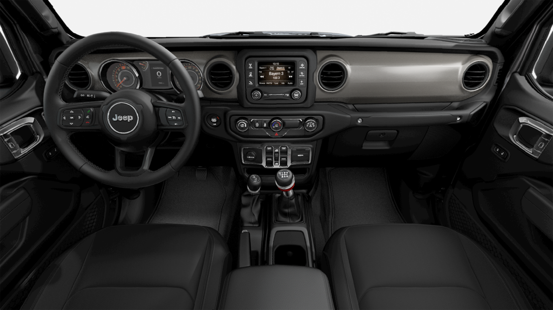 black Jeep Gladiator truck interior