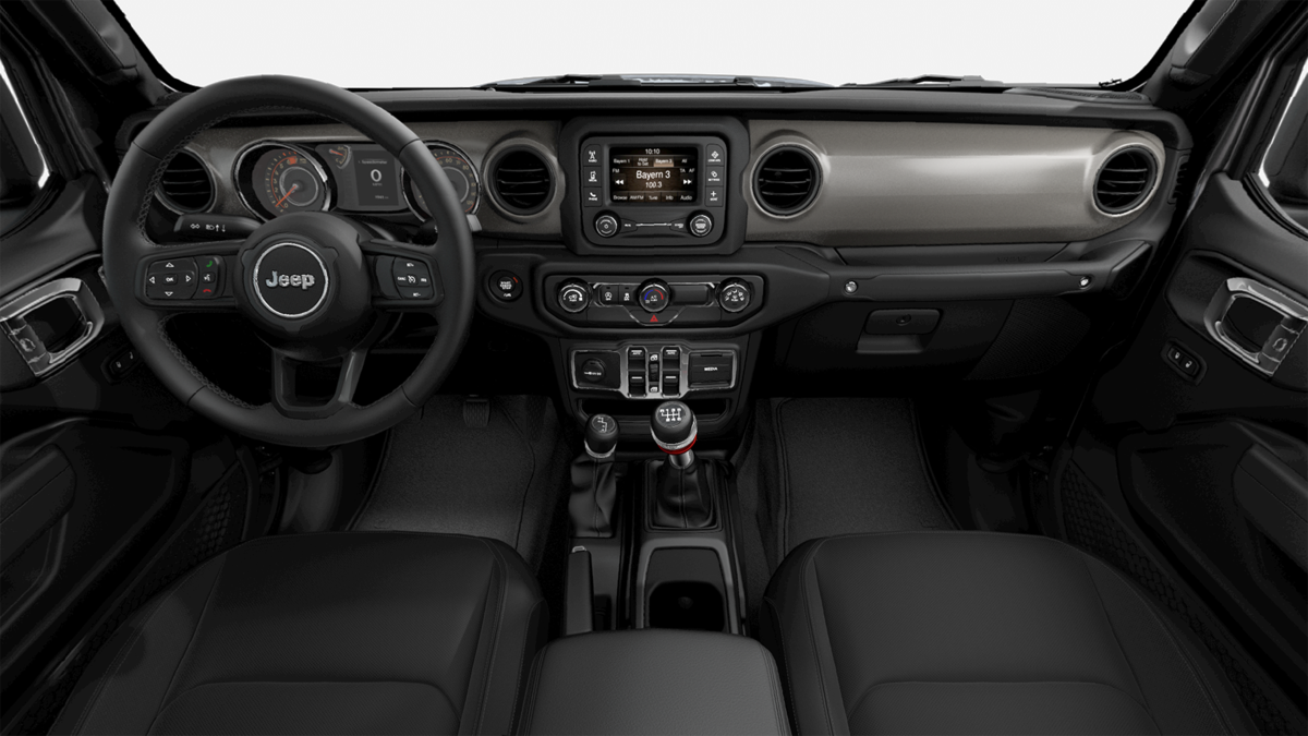 Jeep Gladiator truck dashboard with black interior