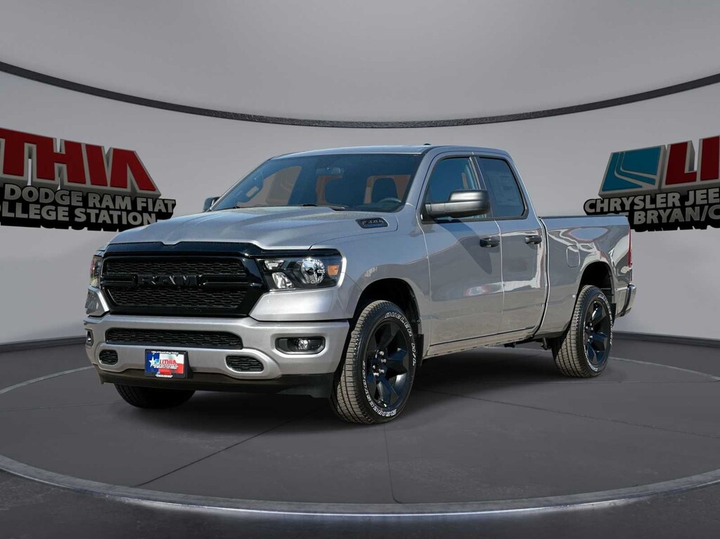 New 2024 Ram 1500 Quad Cab TRADESMAN QUAD CAB 4X2 6'4 BOX Billet Silver For Sale near Temple, TX