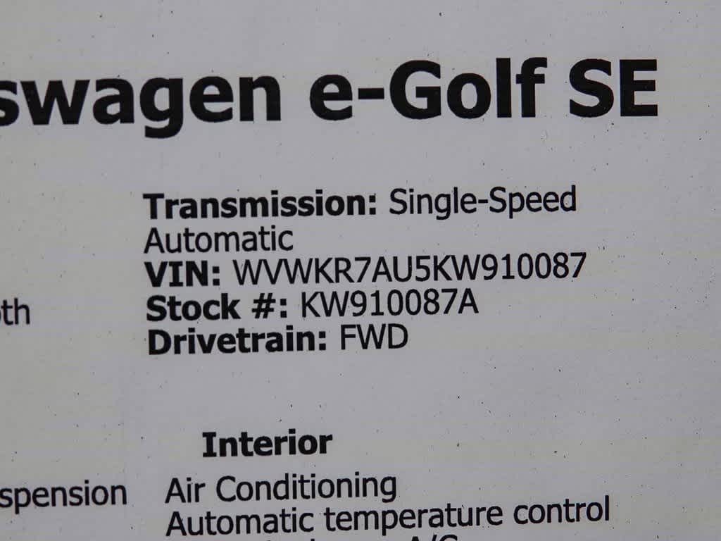 Thumbnail: 2019 Volkswagen e-Golf - 27