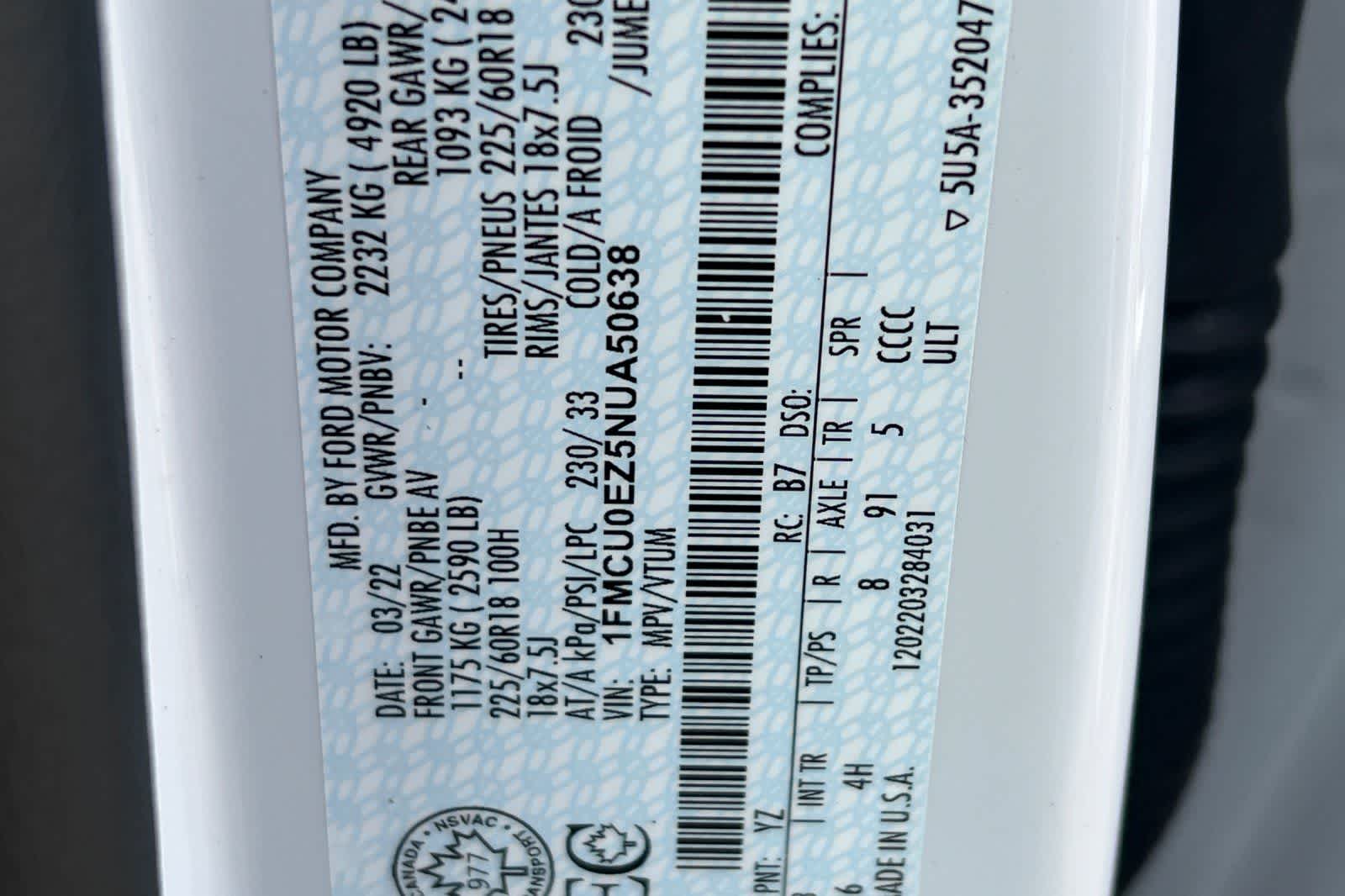 Thumbnail: 2022 Ford Escape - 38