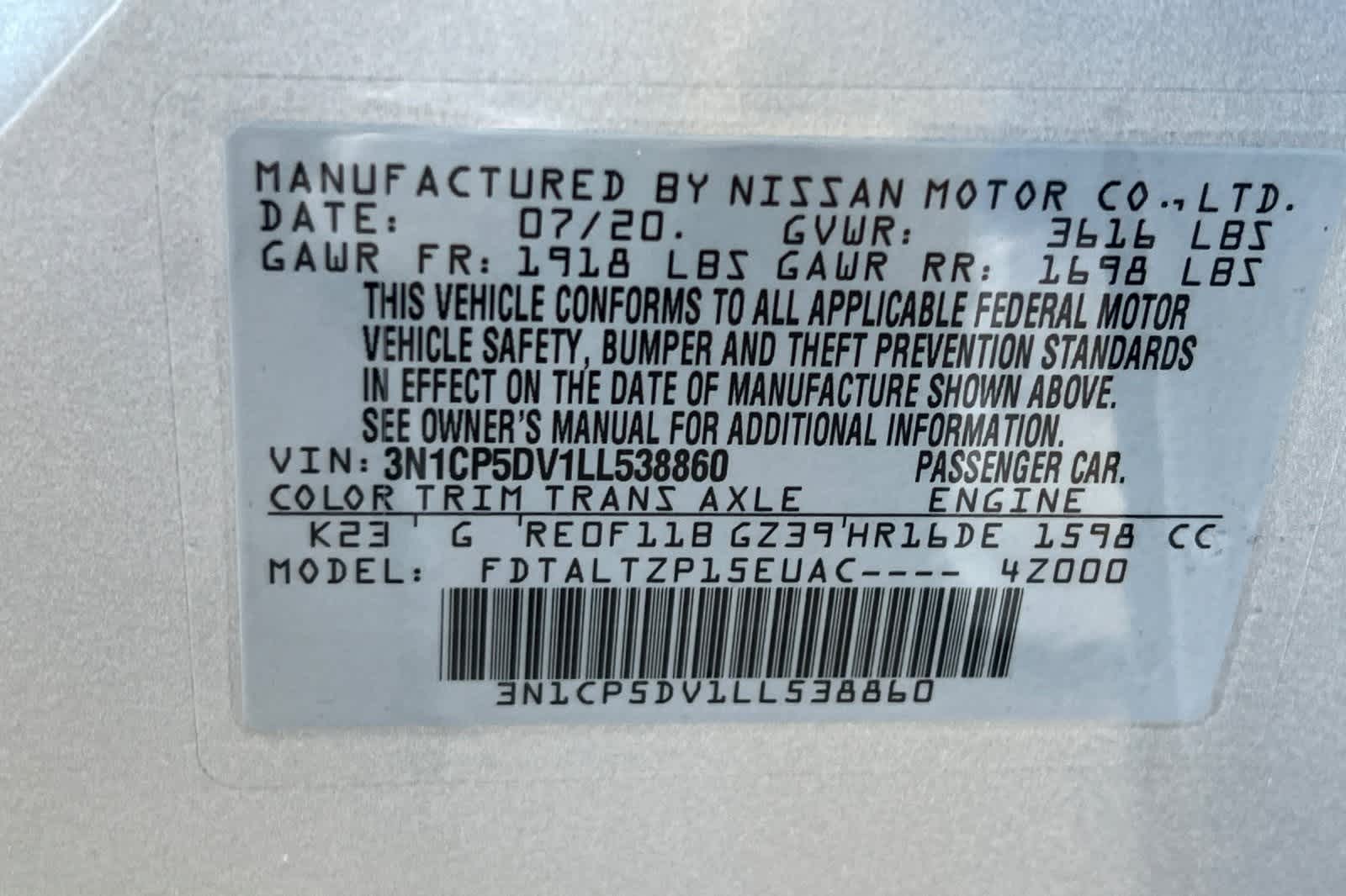 2020 Nissan Kicks SR 30
