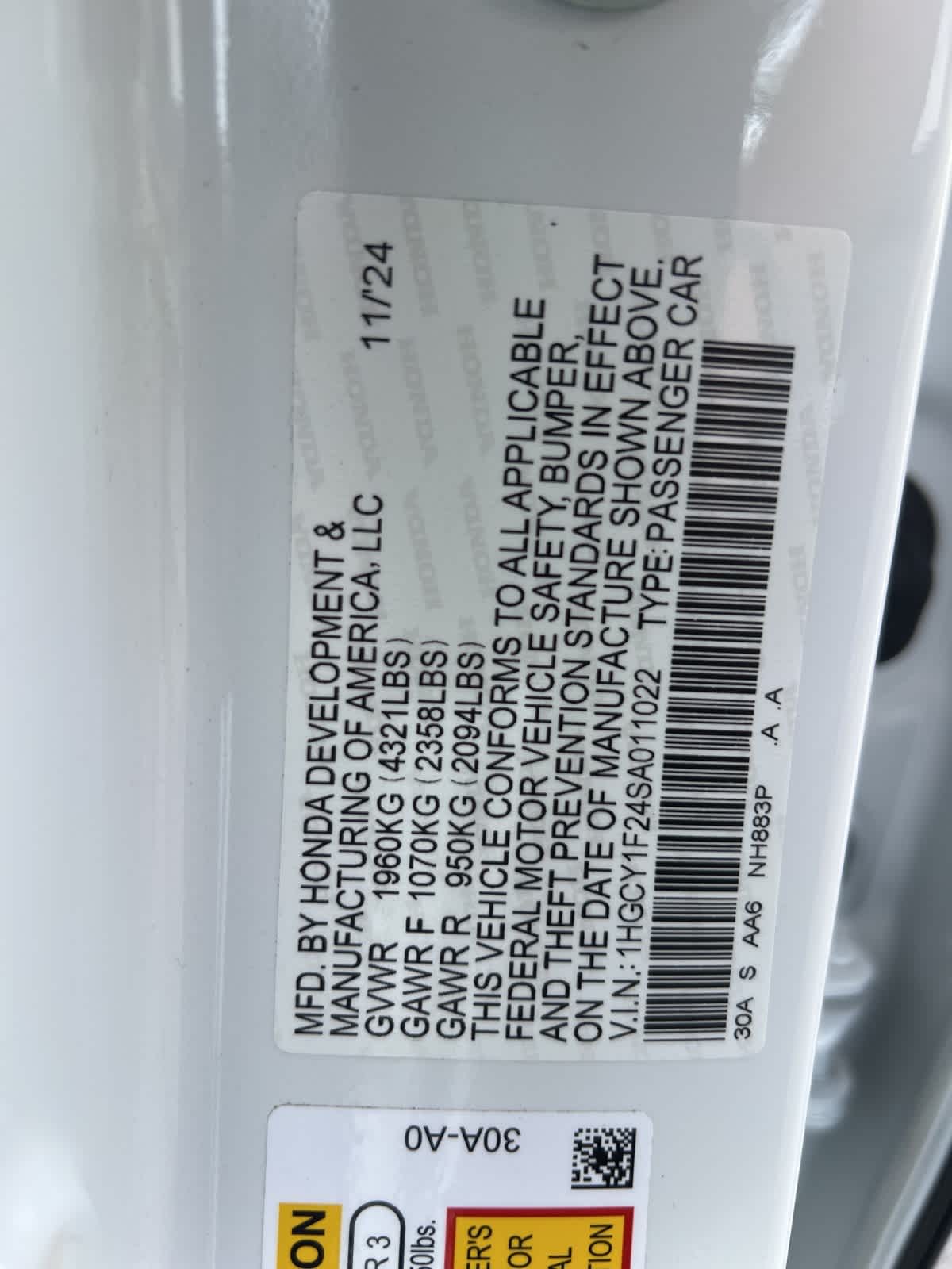 2025 Honda Accord LX 19