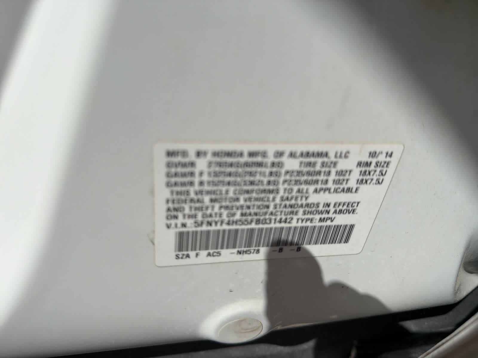 Thumbnail: 2015 Honda Pilot - 18