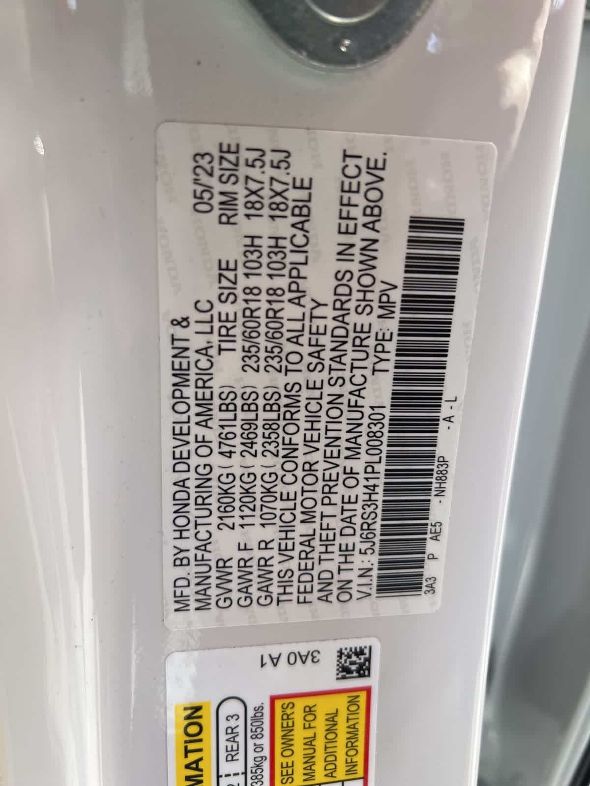 2023 Honda CR-V EX 18