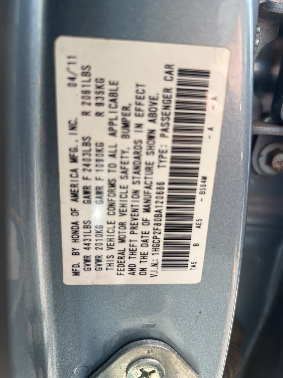 Thumbnail: 2011 Honda Accord - 18