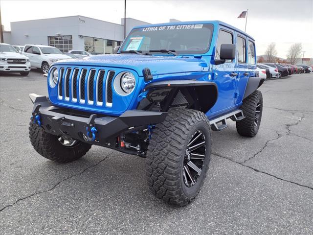 New 2022 Jeep Wrangler Sport Utility UNLIMITED SAHARA 4X4 Hydro Blue  Pearlcoat For Sale | Medford OR Lithia Motors | Stock: NW104893