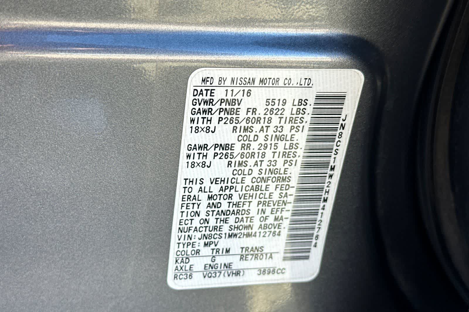 Thumbnail: 2017 INFINITI QX70 - 34