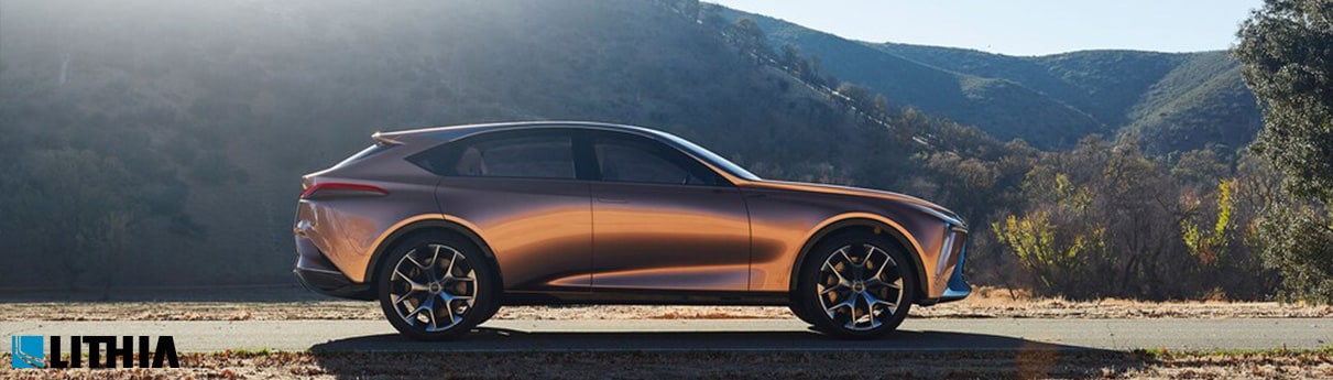 Lexus LQ SUV in front of a mountain