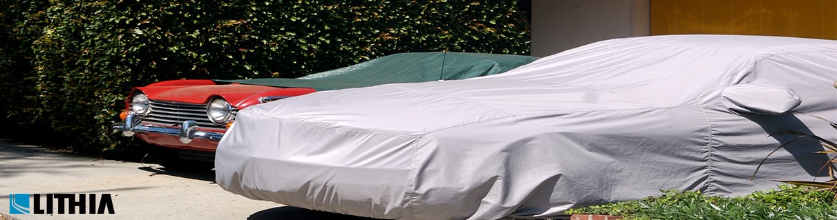 Car protected by cover 