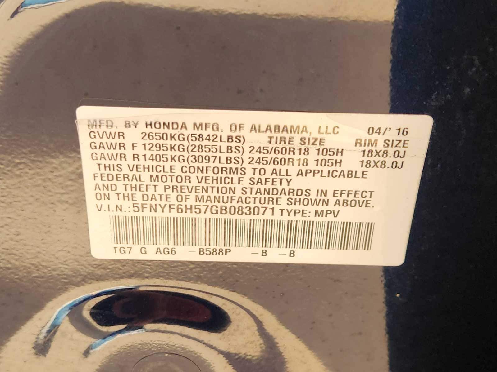 Thumbnail: 2016 Honda Pilot - 22