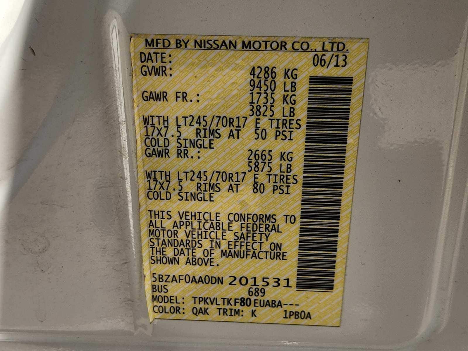 Thumbnail: 2013 Nissan NV - 21
