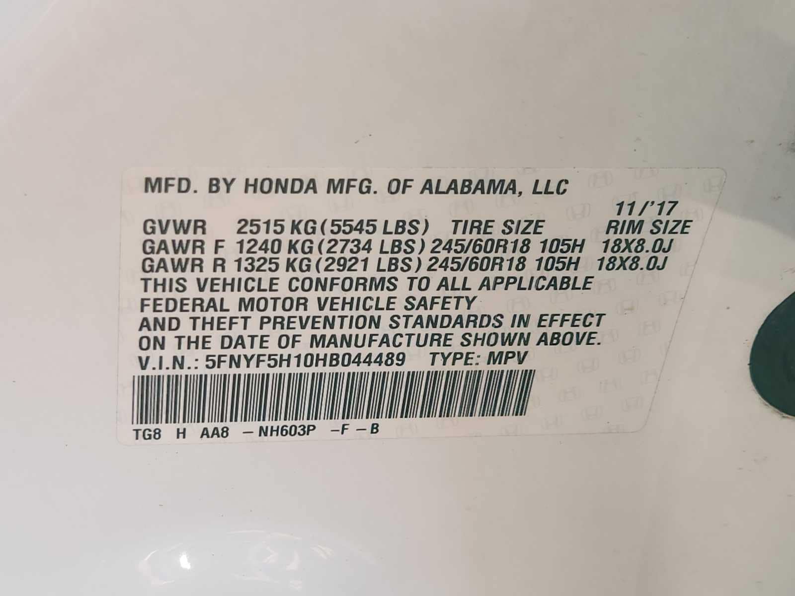 Thumbnail: 2017 Honda Pilot - 22