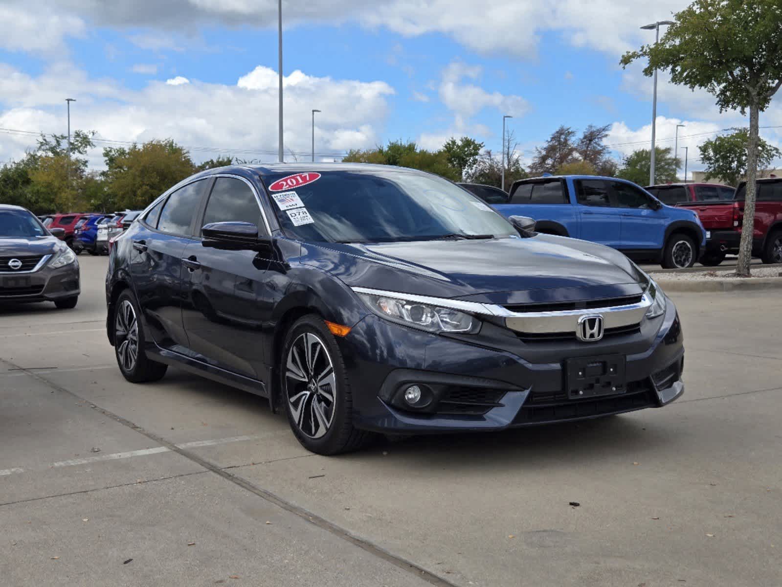 Certified 2017 Honda Civic EX-T with VIN 19XFC1F38HE009752 for sale in Rockwall, TX