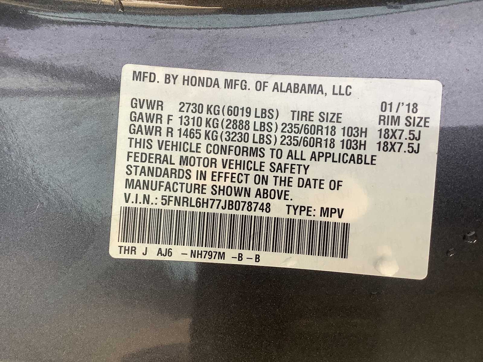 Thumbnail: 2018 Honda Odyssey - 21