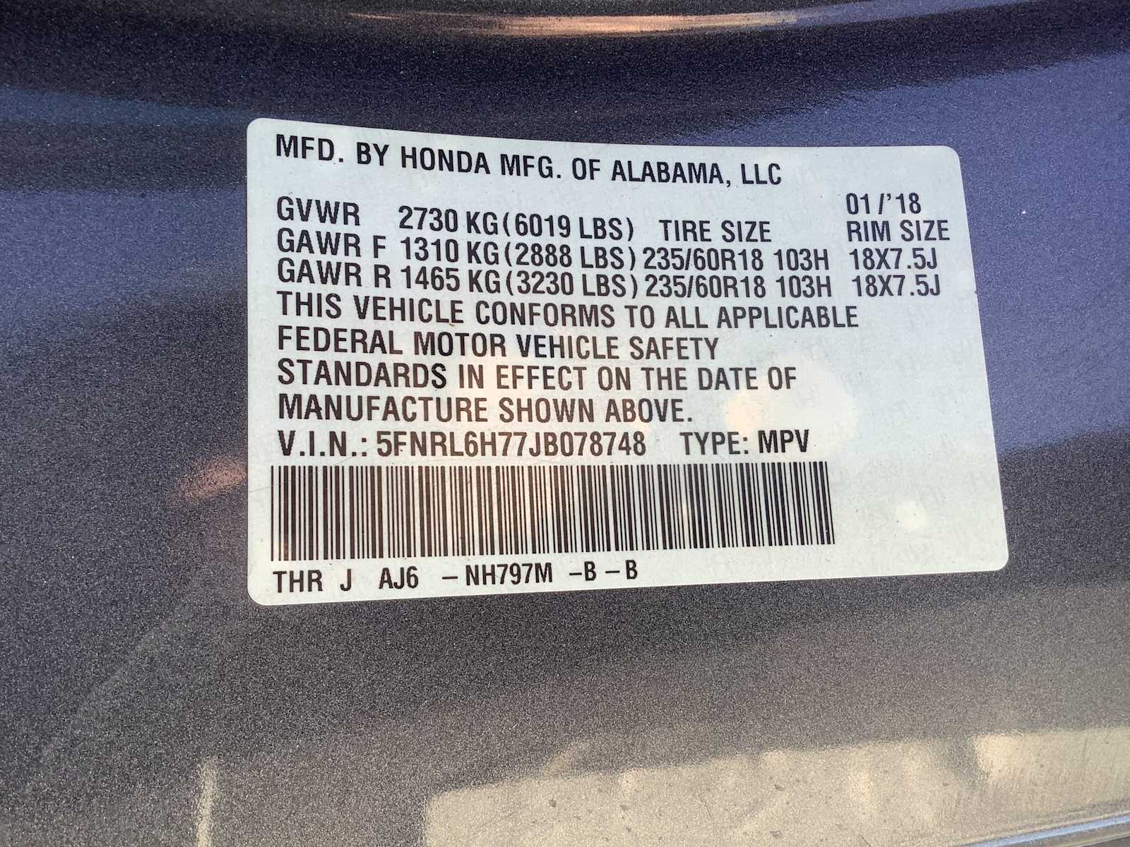 Thumbnail: 2018 Honda Odyssey - 21