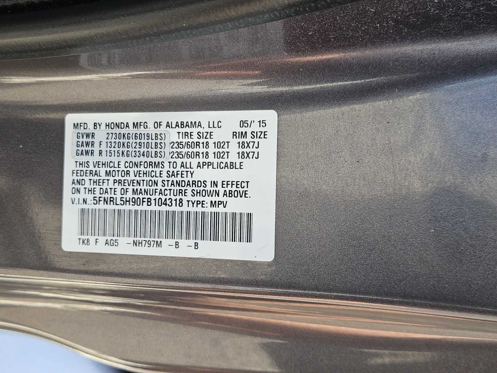 Thumbnail: 2015 Honda Odyssey - 33