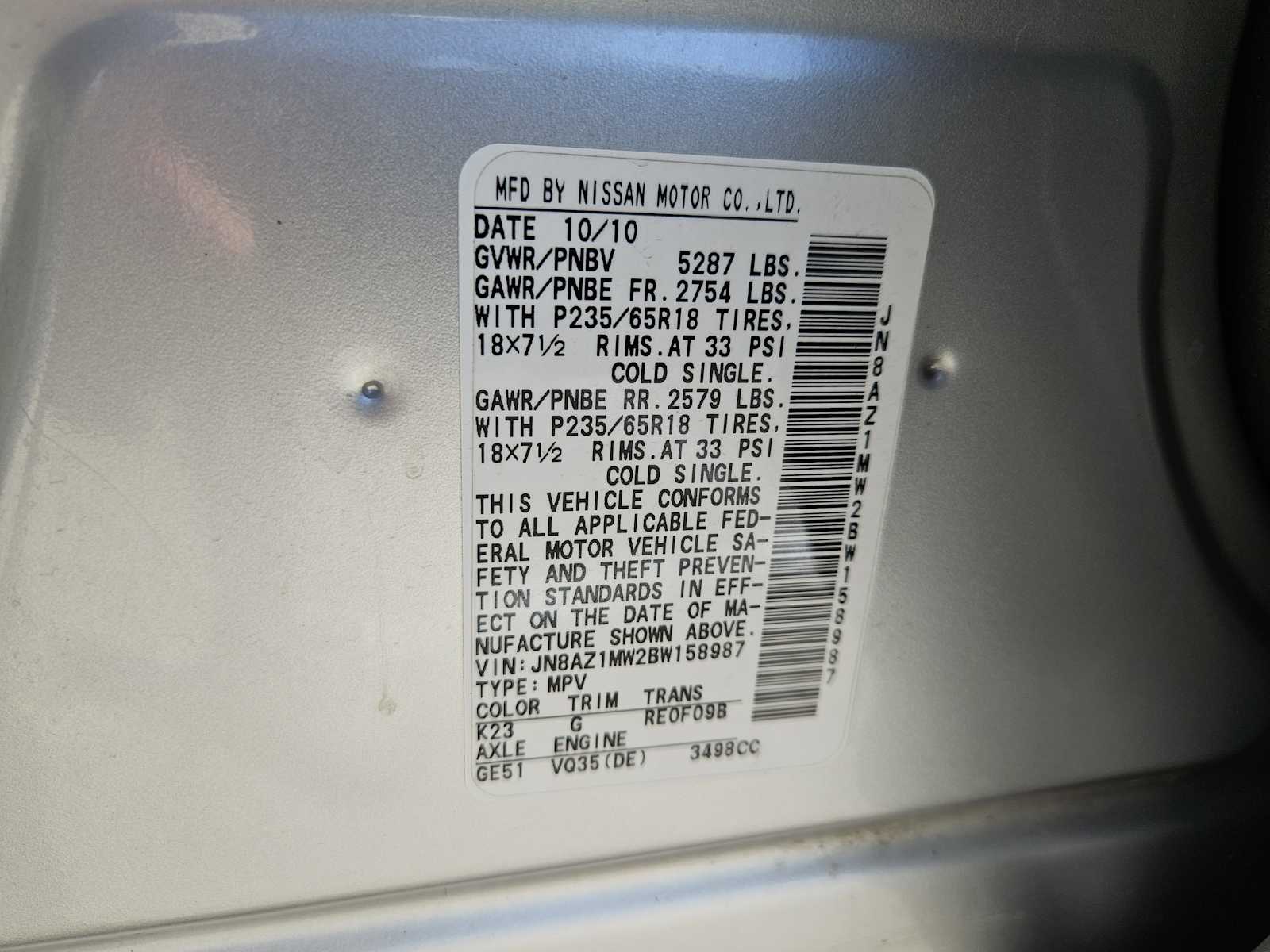 Thumbnail: 2011 Nissan Murano - 33