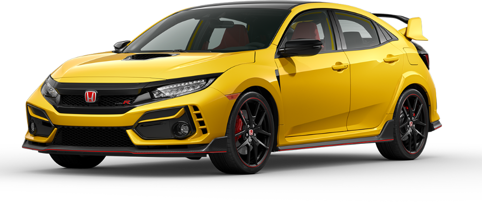 yellow Honda Civic Type R