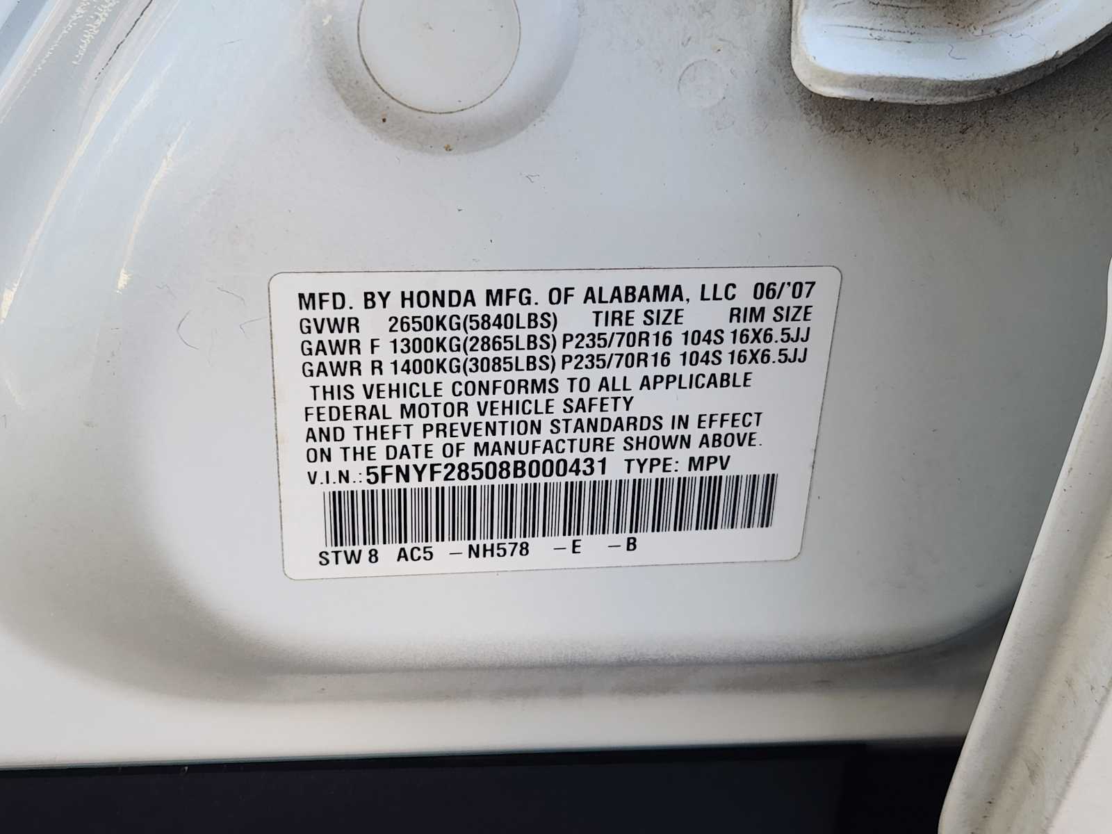 Thumbnail: 2008 Honda Pilot - 33