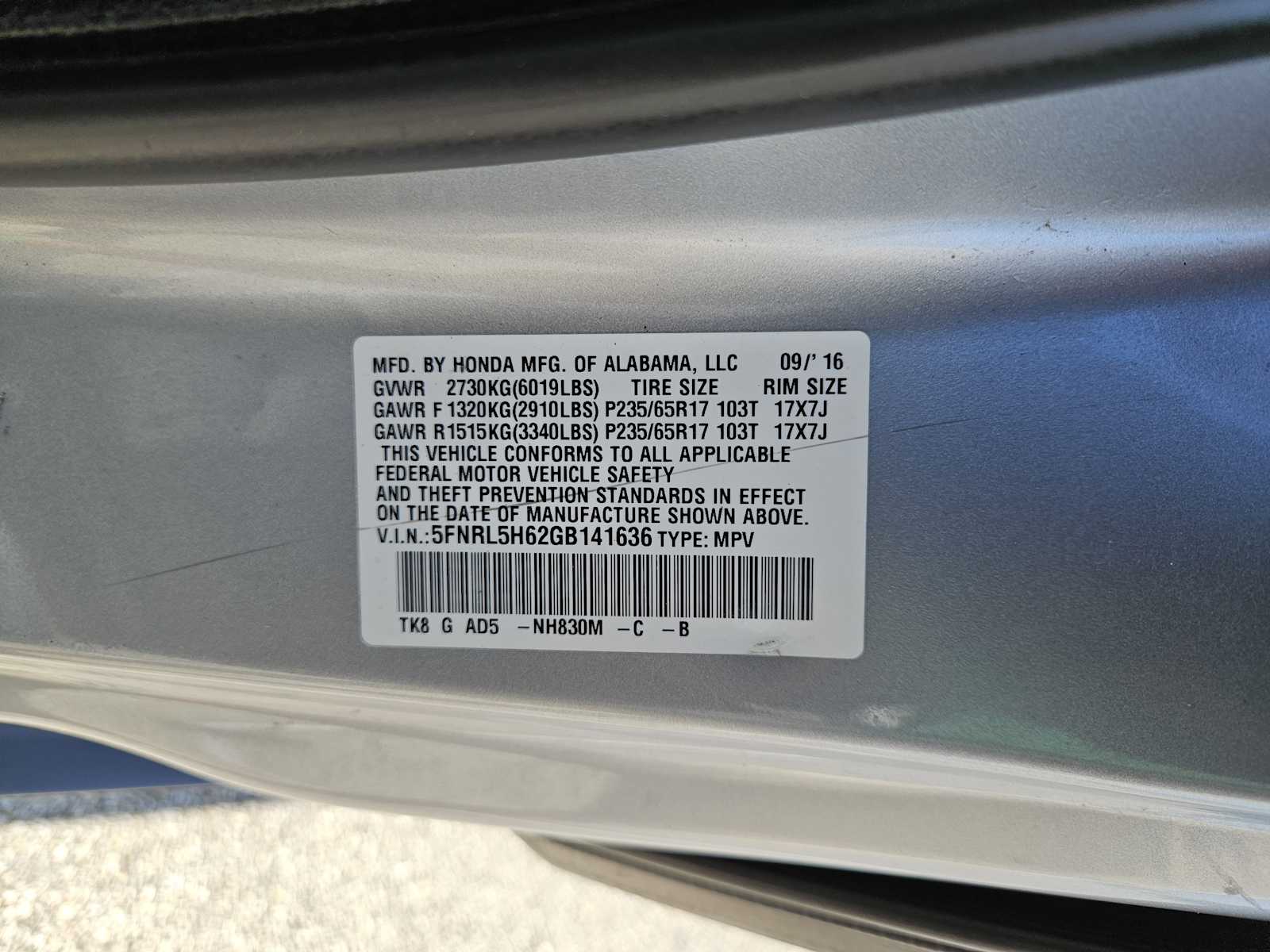 Thumbnail: 2016 Honda Odyssey - 36