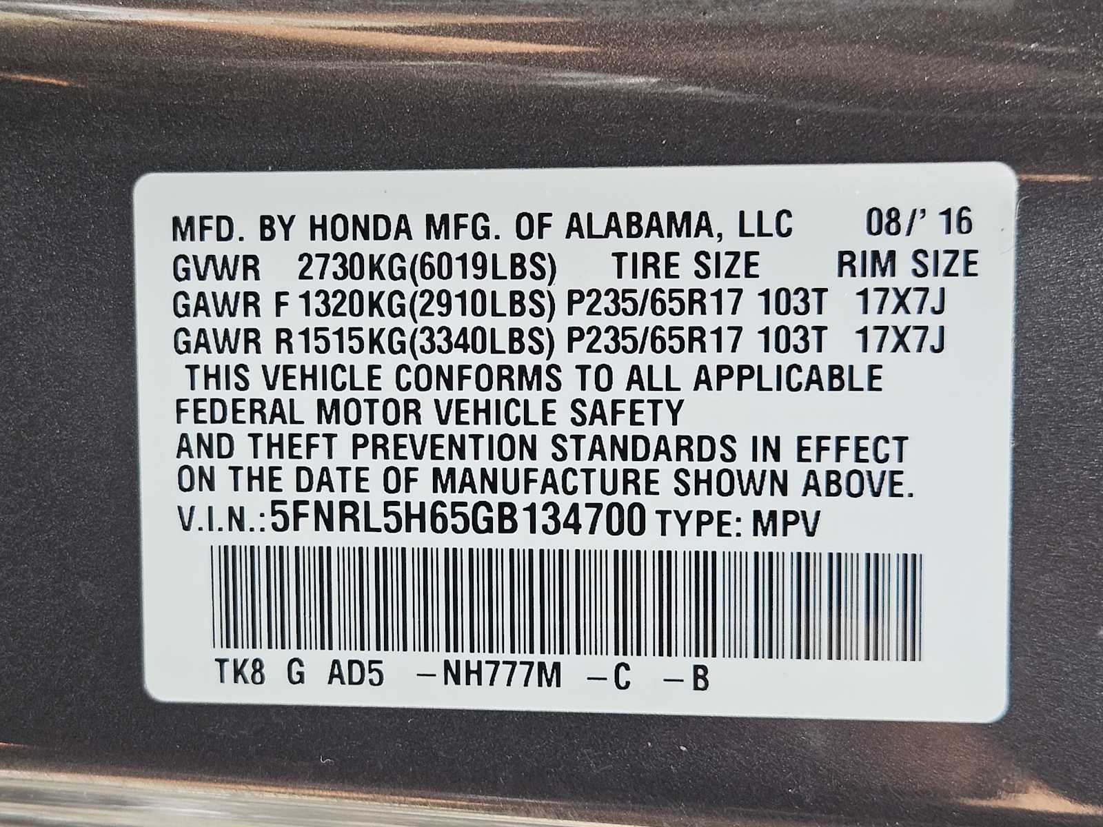 2016 Honda Odyssey EX-L - Photo 34