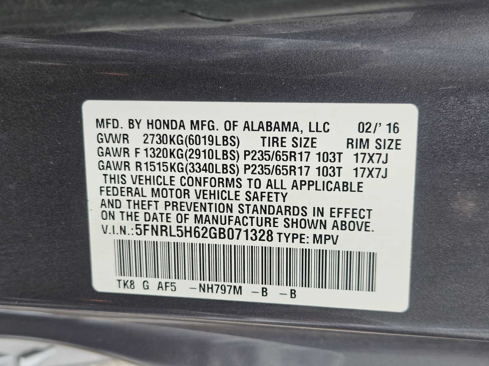 Thumbnail: 2016 Honda Odyssey - 33