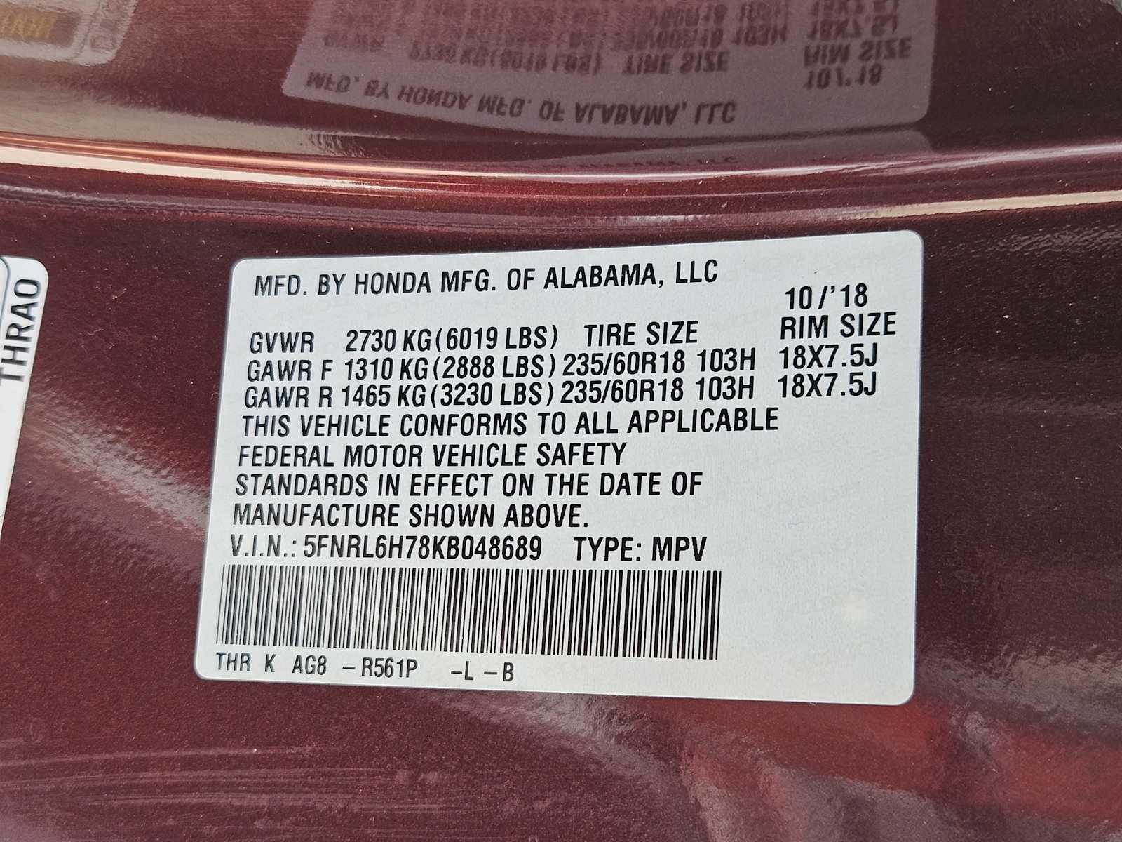 Thumbnail: 2019 Honda Odyssey - 33