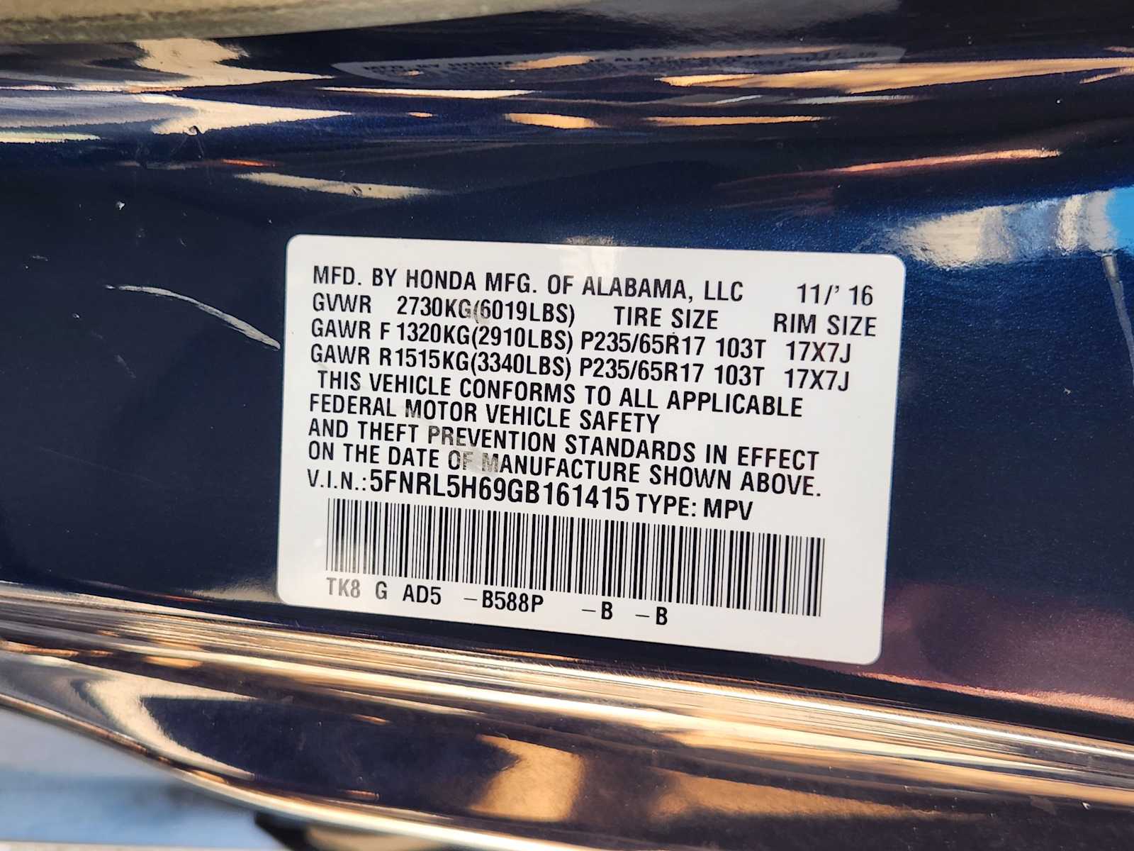 Thumbnail: 2016 Honda Odyssey - 34