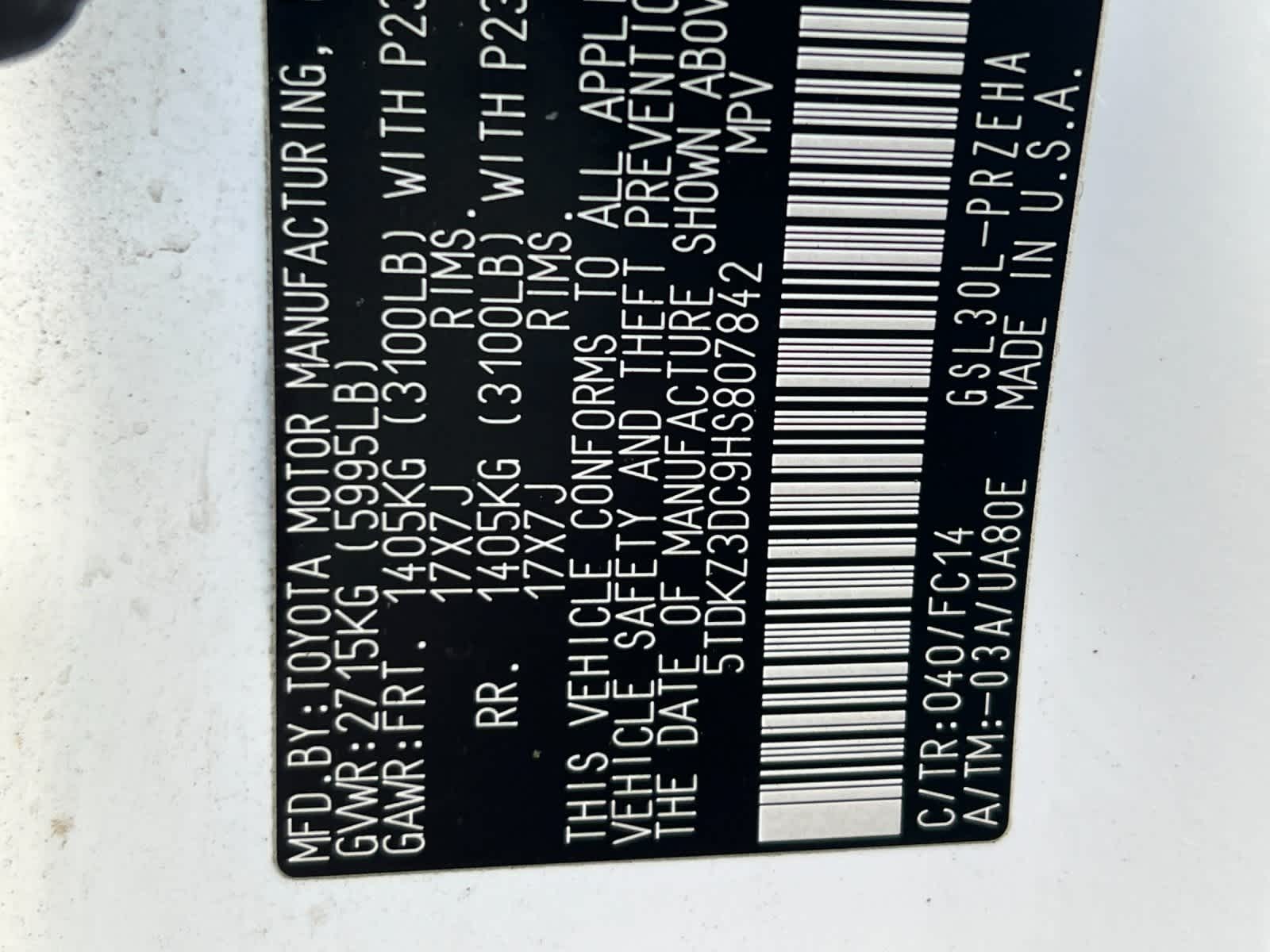 Thumbnail: 2017 Toyota Sienna - 30