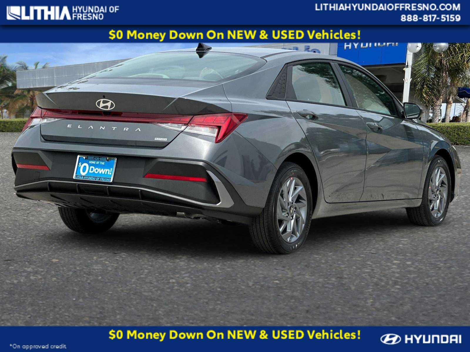 New 2026 Hyundai Elantra Hybrid Blue Sedan
