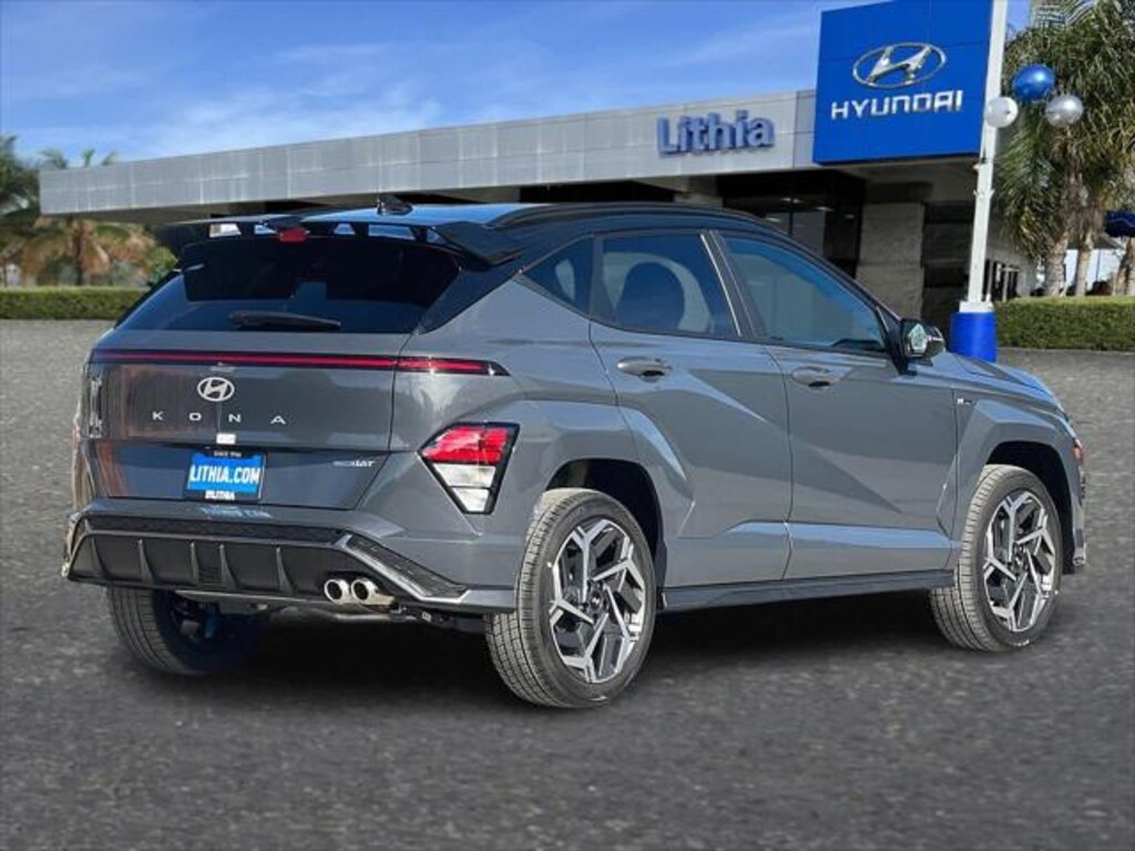 New 2024 Hyundai Kona SUV Ecotronic Gray Pearl w/Black Roof For Sale in