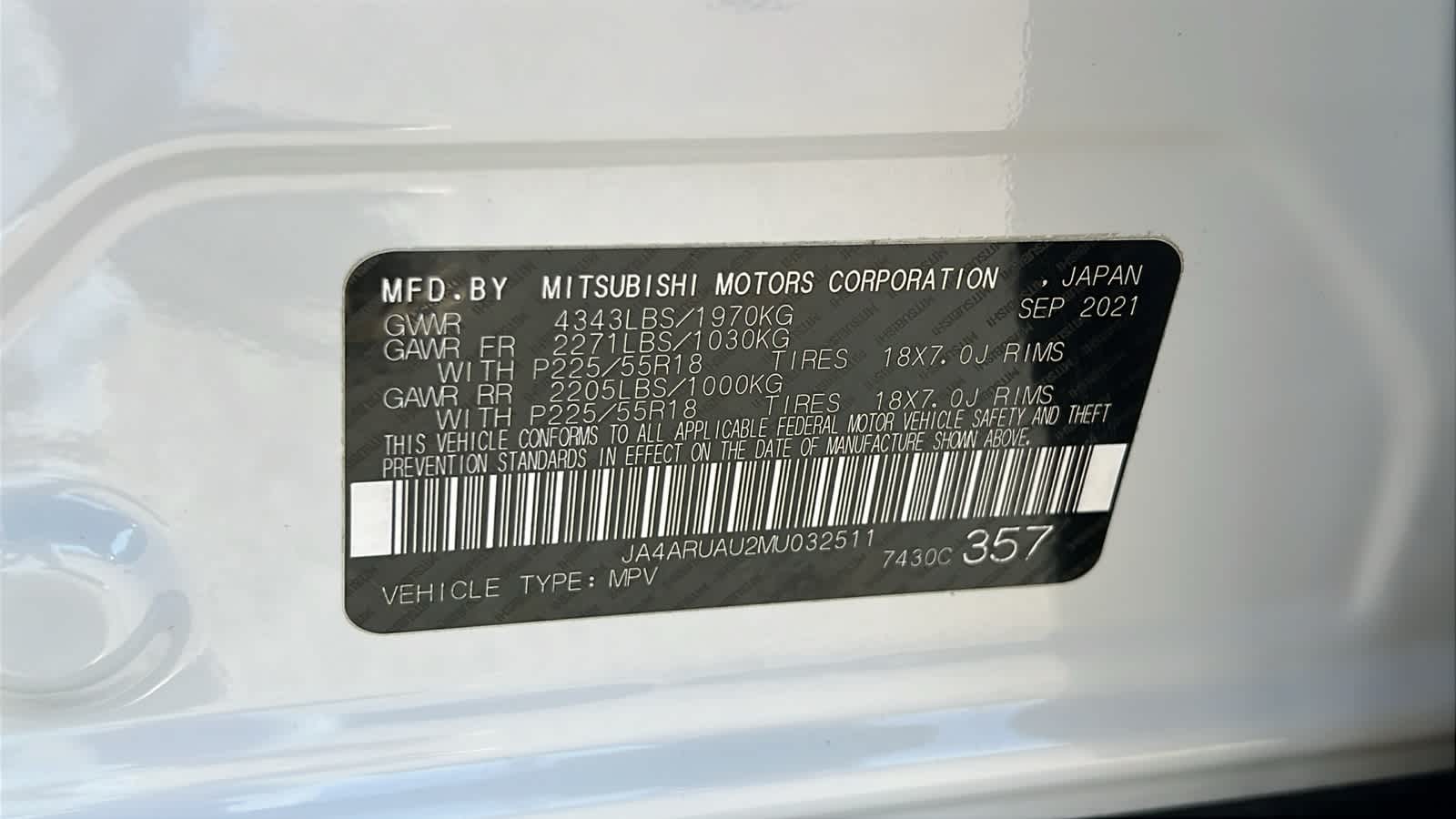 2021 Mitsubishi Outlander Sport ES 30