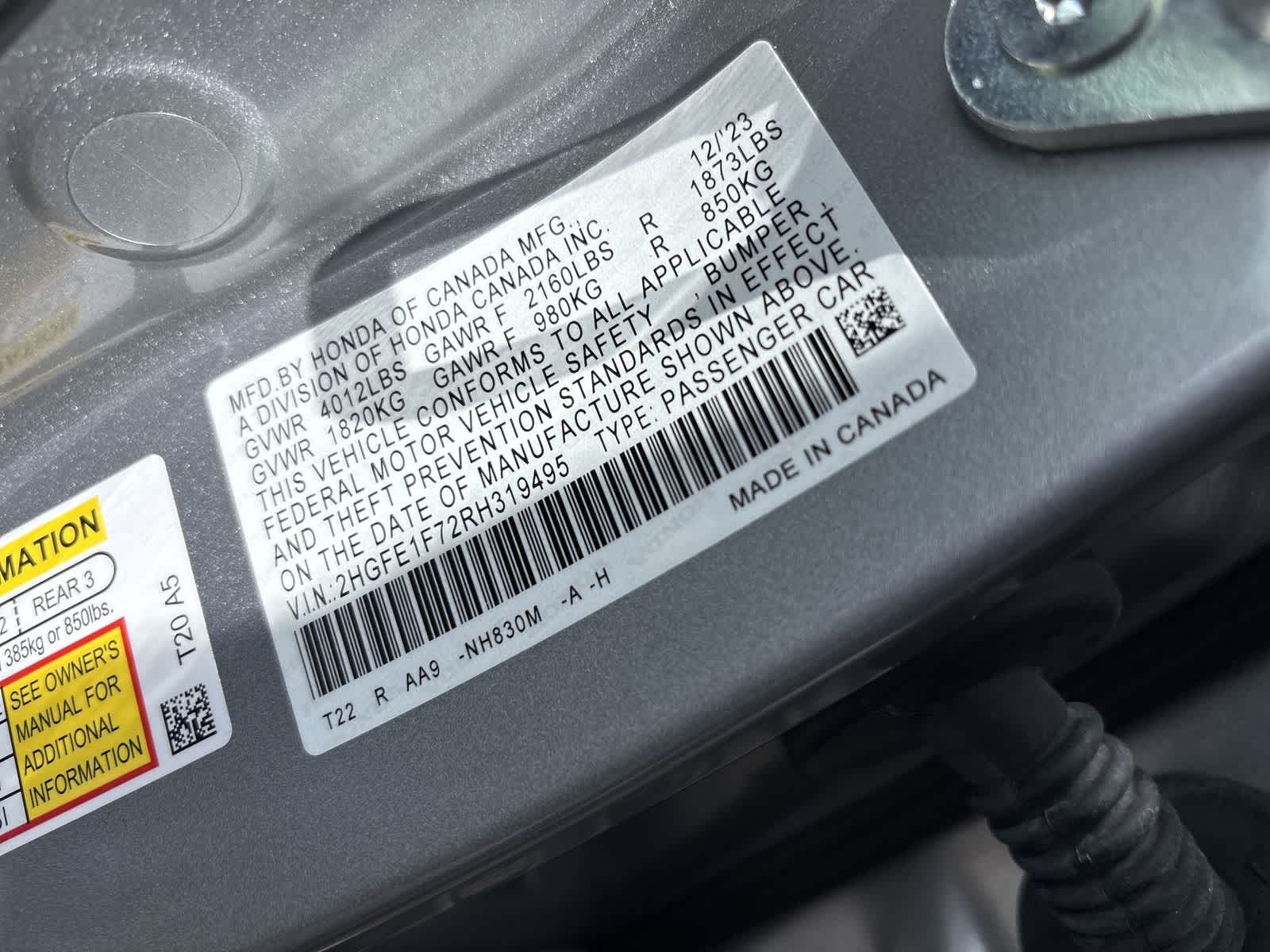 2024 Honda Civic EX 20