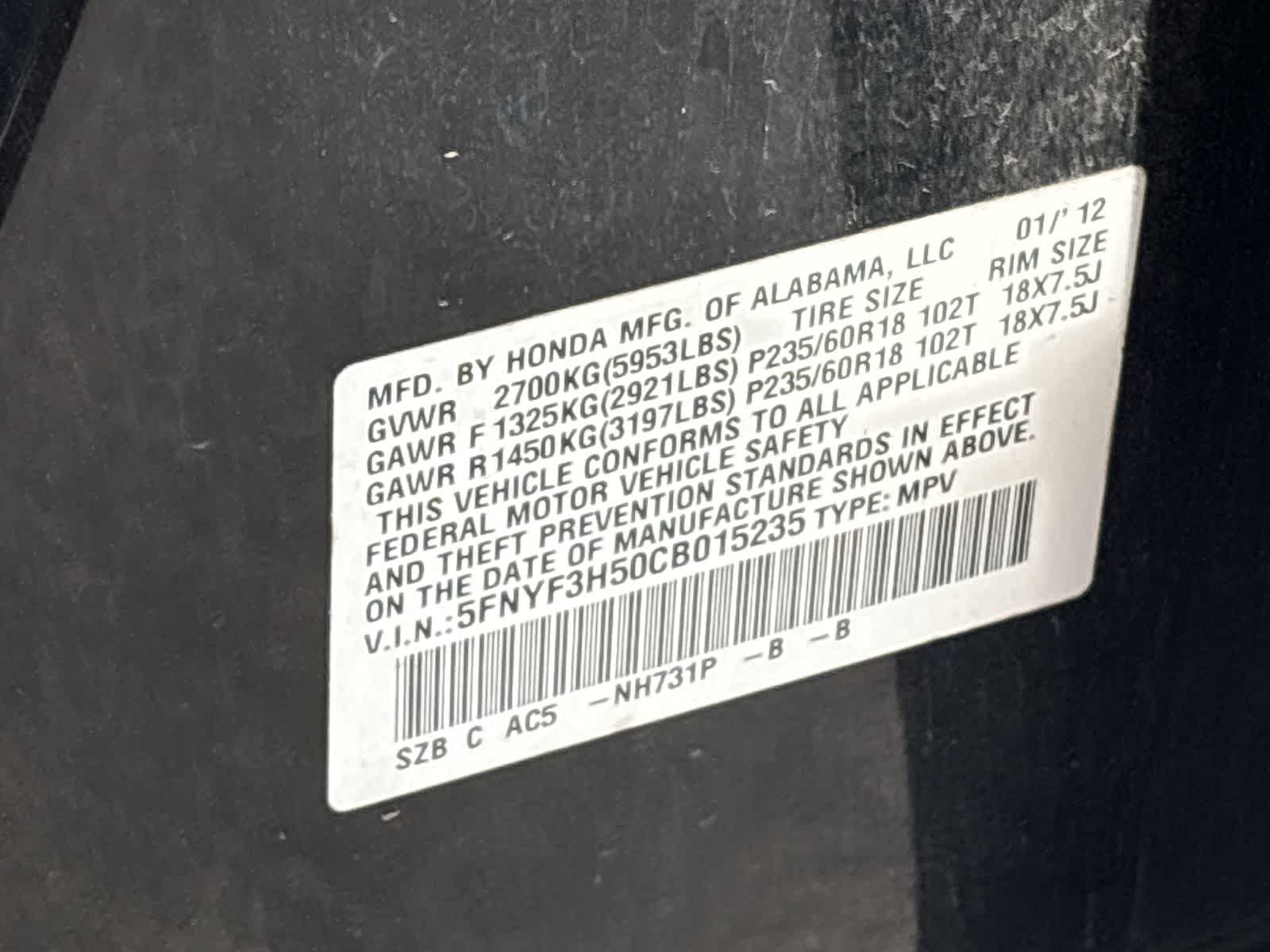 Thumbnail: 2012 Honda Pilot - 24