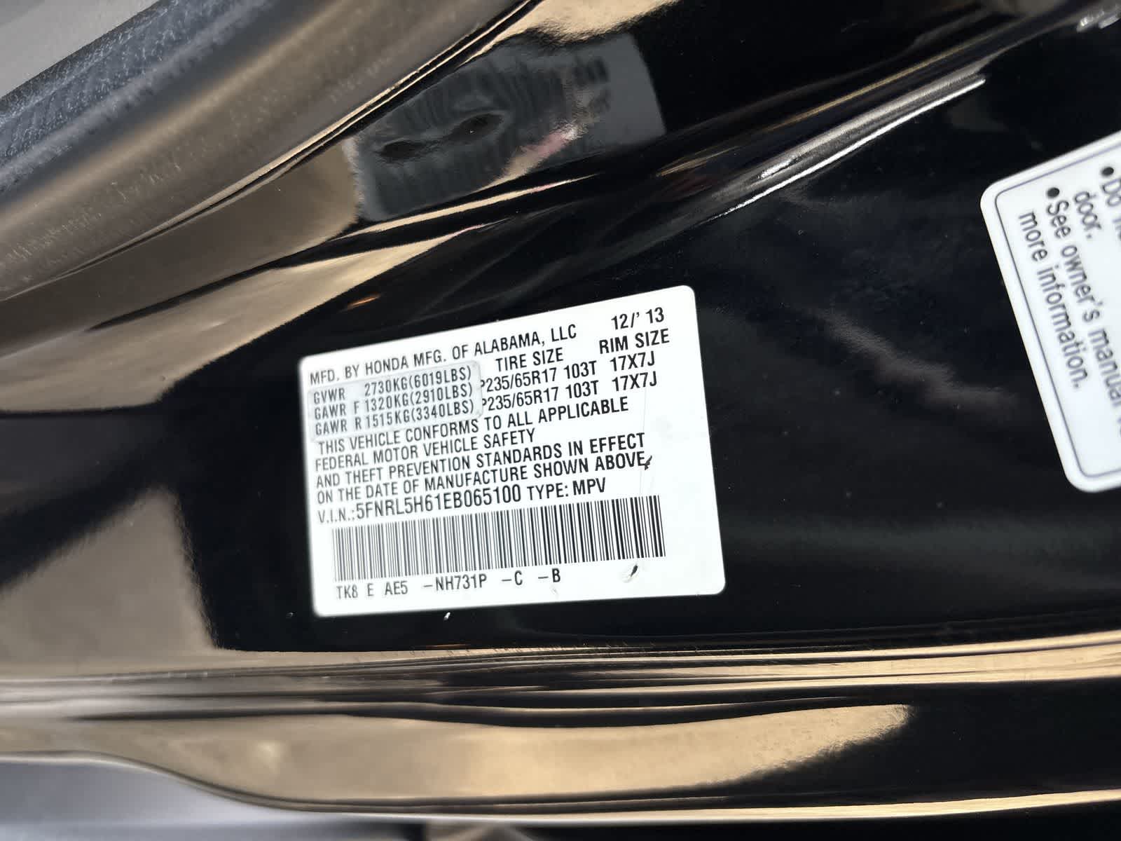 Thumbnail: 2014 Honda Odyssey - 19