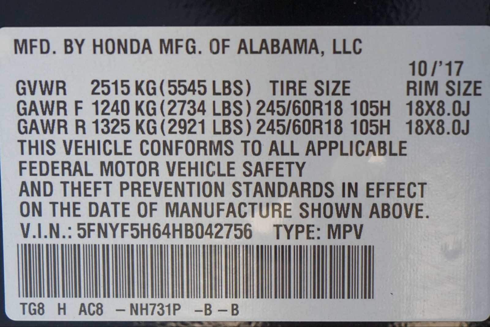 Thumbnail: 2017 Honda Pilot - 30