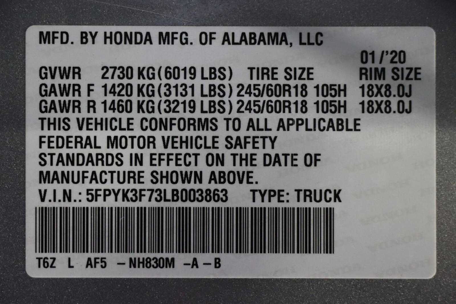 2020 Honda Ridgeline RTL-E 27