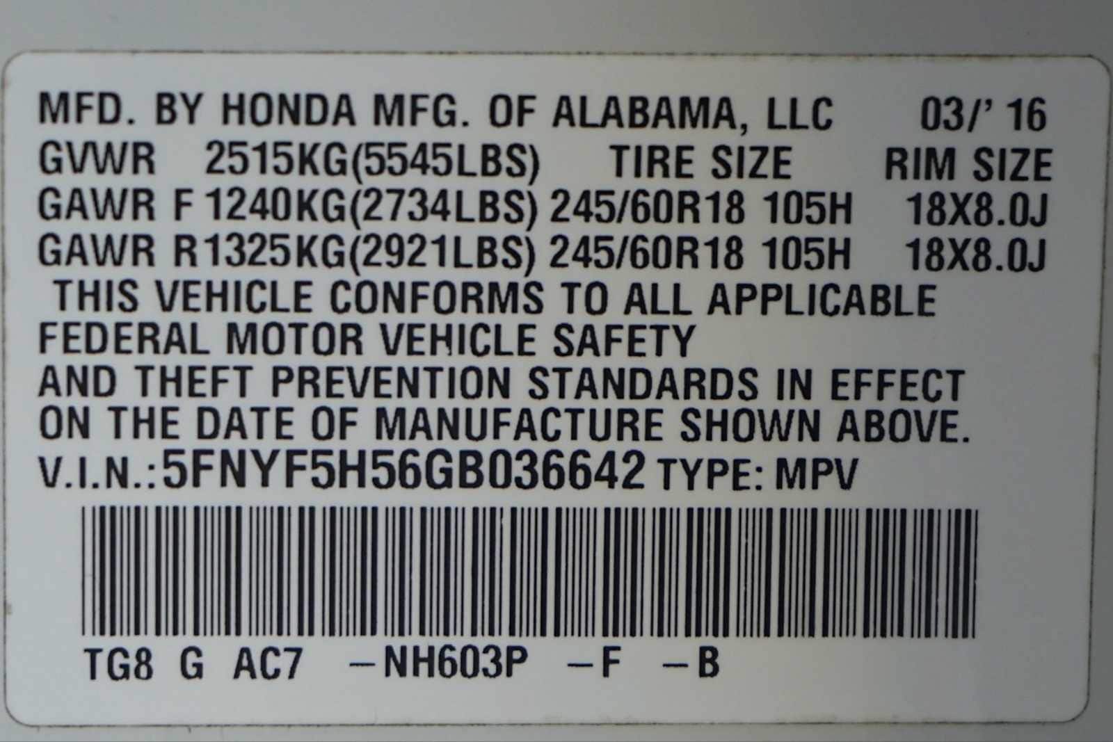 Thumbnail: 2016 Honda Pilot - 30