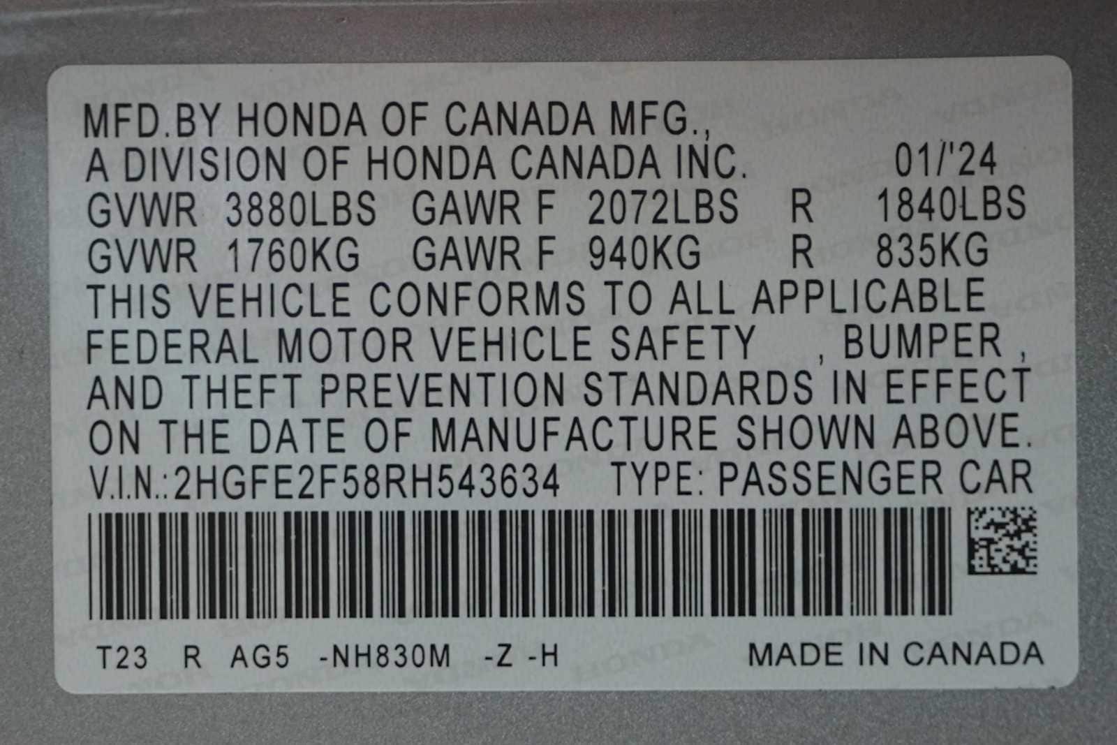 Thumbnail: 2024 Honda Civic - 30