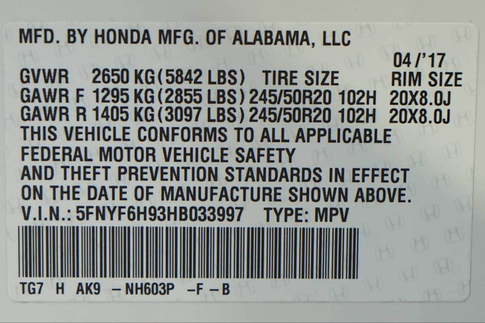 Thumbnail: 2017 Honda Pilot - 30