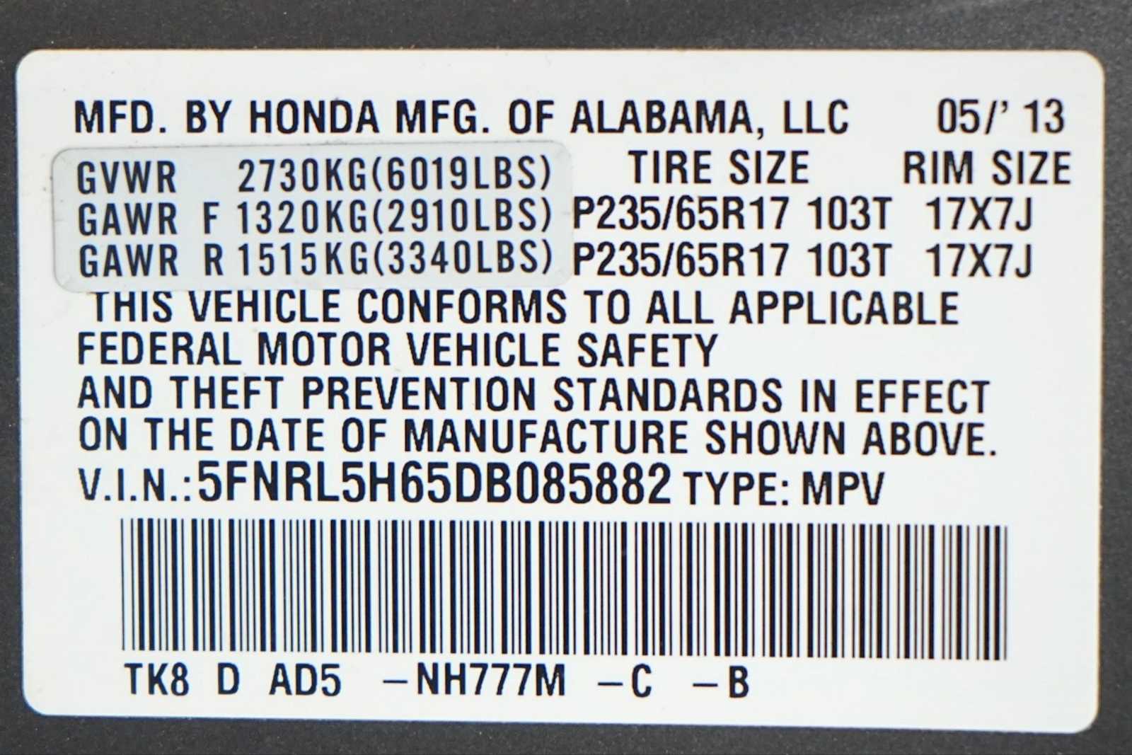 Thumbnail: 2013 Honda Odyssey - 30