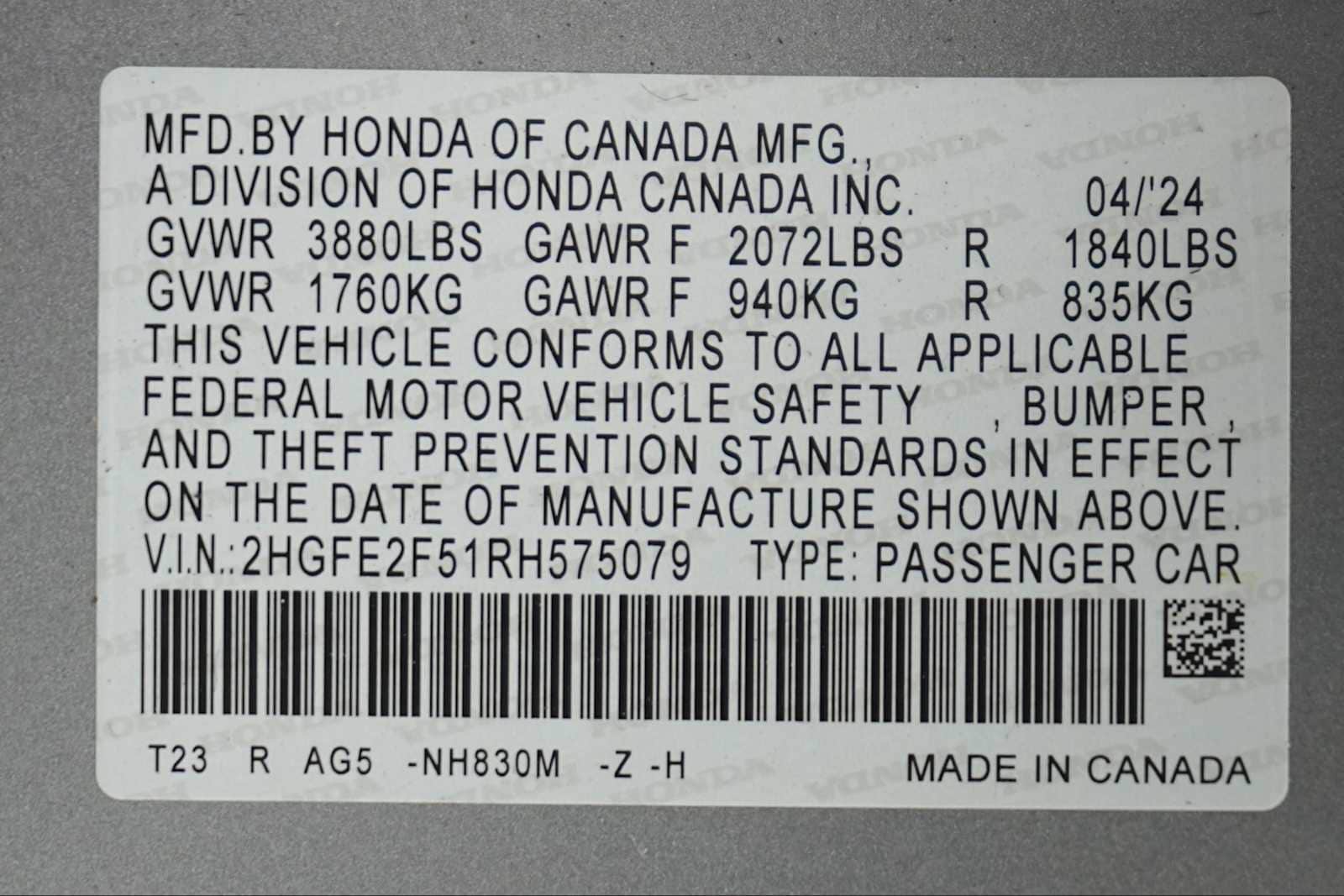 Thumbnail: 2024 Honda Civic - 30