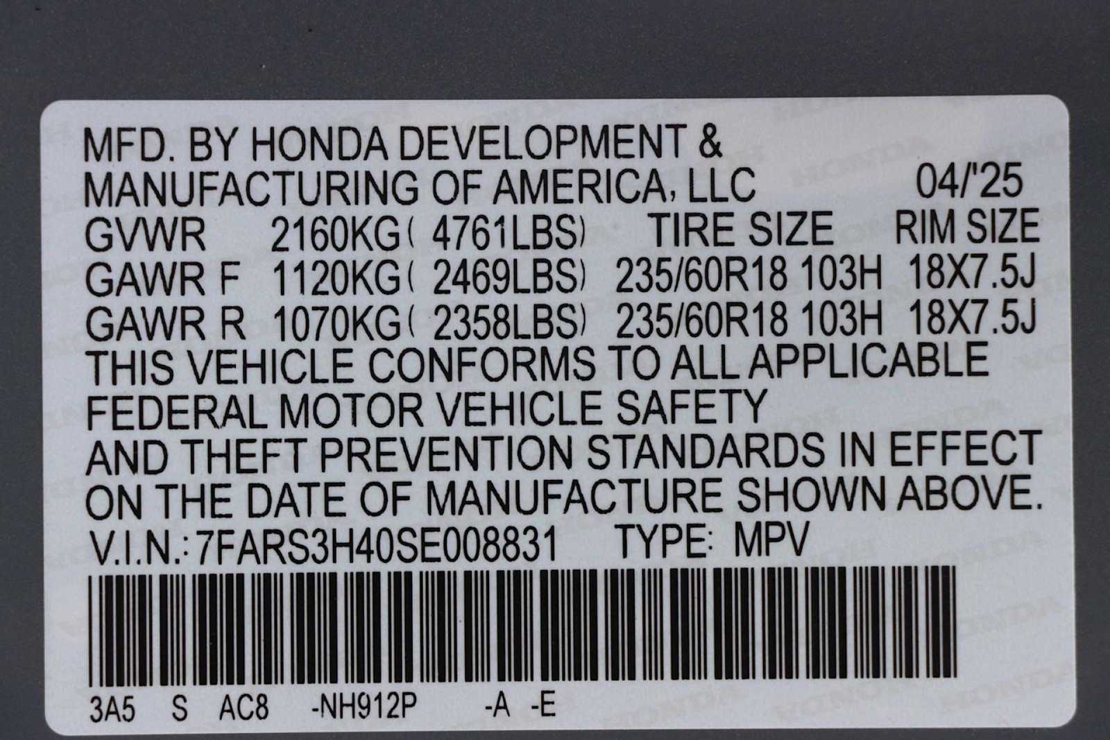 2025 Honda CR-V EX 20